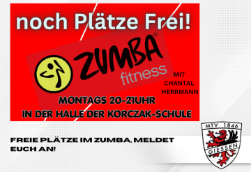 Wir haben noch freie Plätze im Zumba für Erwachsene, meldet euch an!